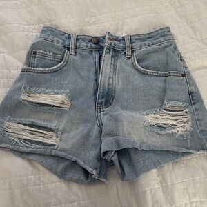 Billabong Light Blue Ripped Jean Shorts